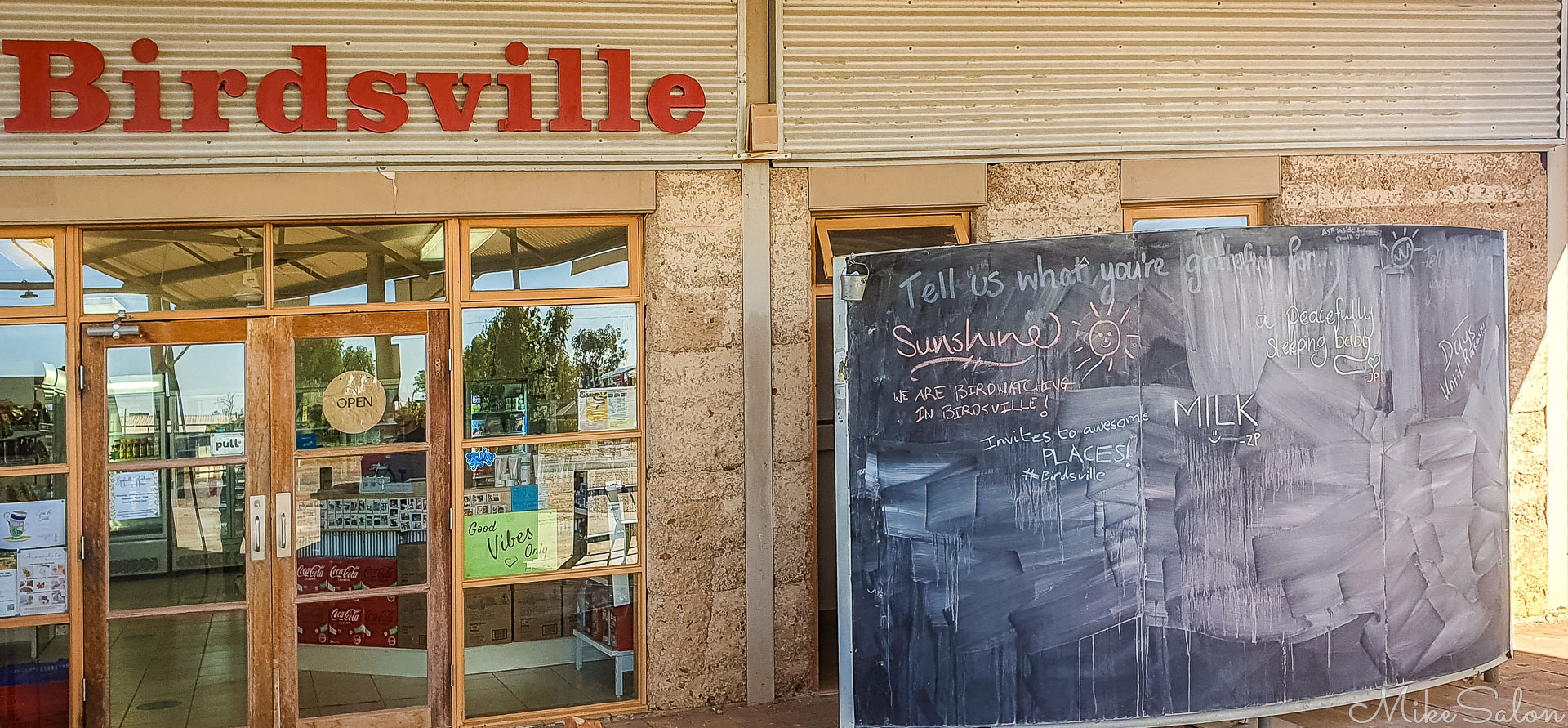 Birdsville General Store with an informational notice board. [1137]
