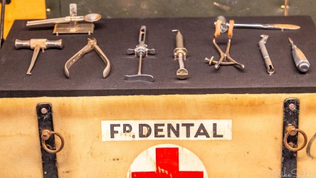 Rather terrifying looking dental kit as carried by early RFDS aircraft. [2924]