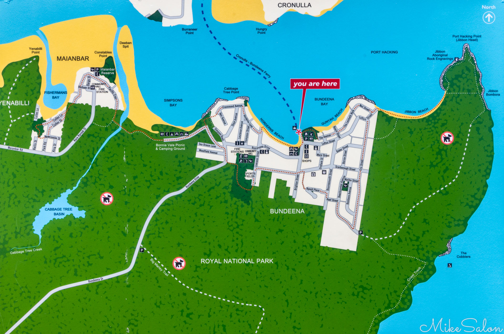 Map of Bundeena, from a board at the wharf. [6446]