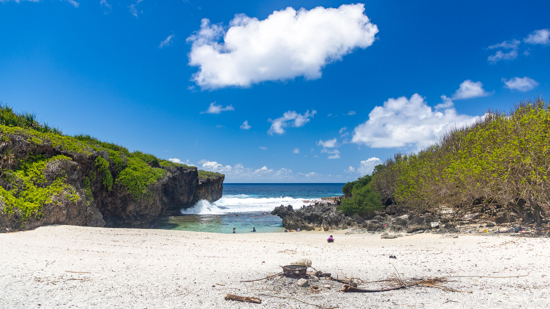Lily Beach, narrow and enclosed by limestone cliffs. [0178]