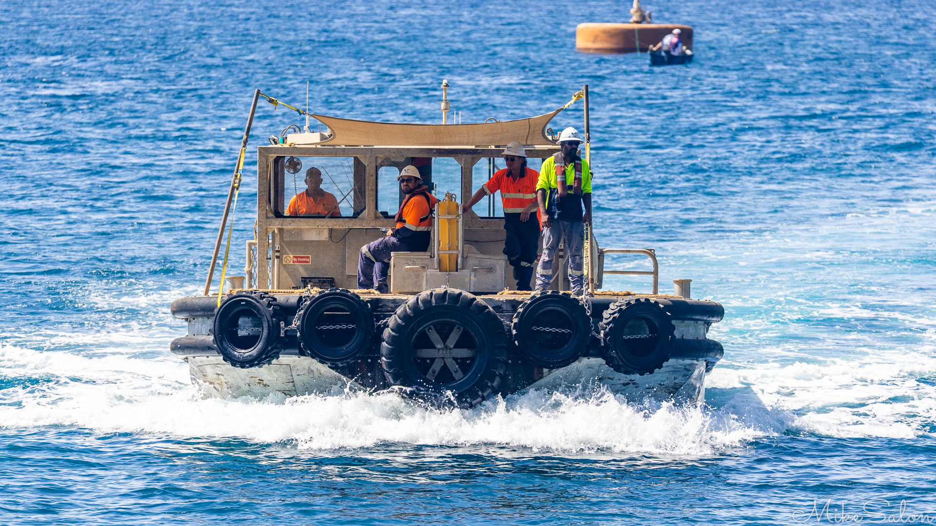 Port workboat in Flying Fish Cove. [9875]