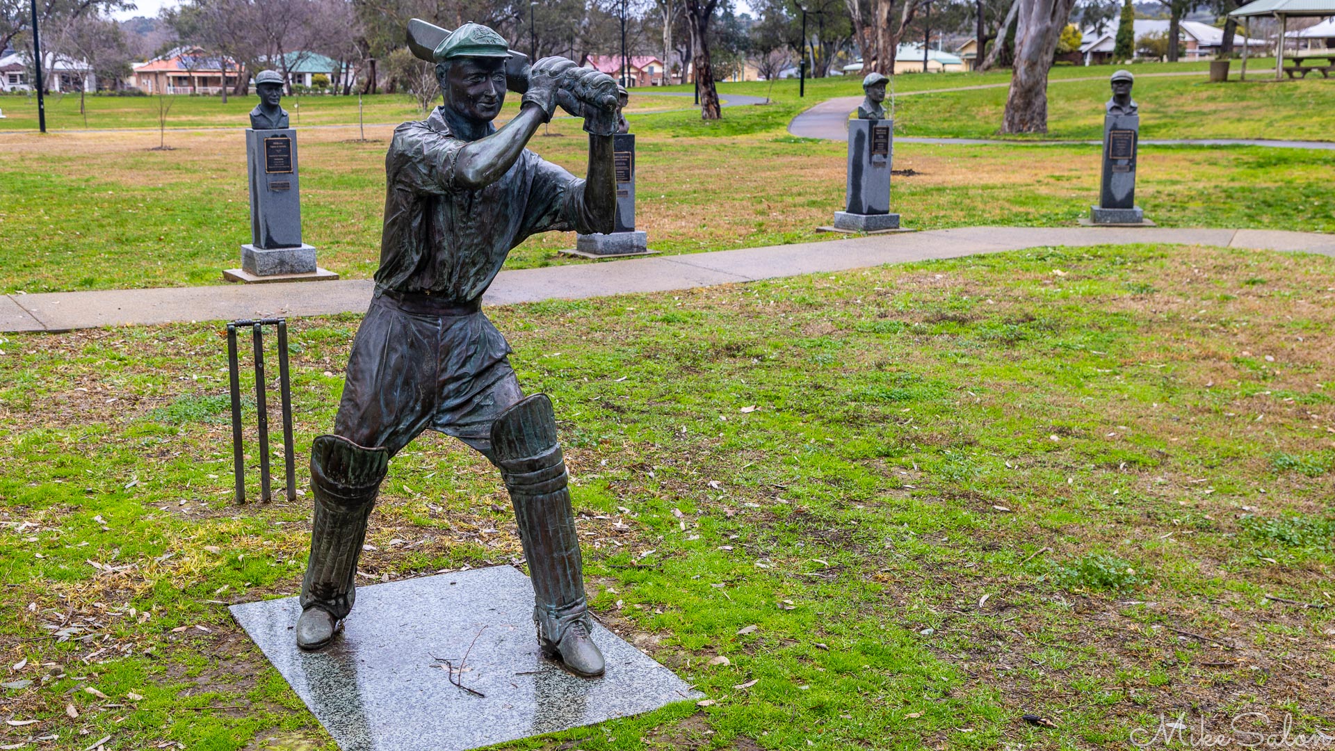 Centrepiece of the Captains Walk, featuring all Australian Cricket Captains, in Cootamundra. [5151]