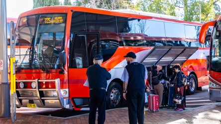The bus depot at Cootamundra Station was quite busy, even though the scheduled connecting train was hours late. We noted a bus driver abusing a Chinese passenger over something wrong with her luggage. A very bad look, totally unacceptable behaviour, a terrible loss of face for the paying customer. [5087]