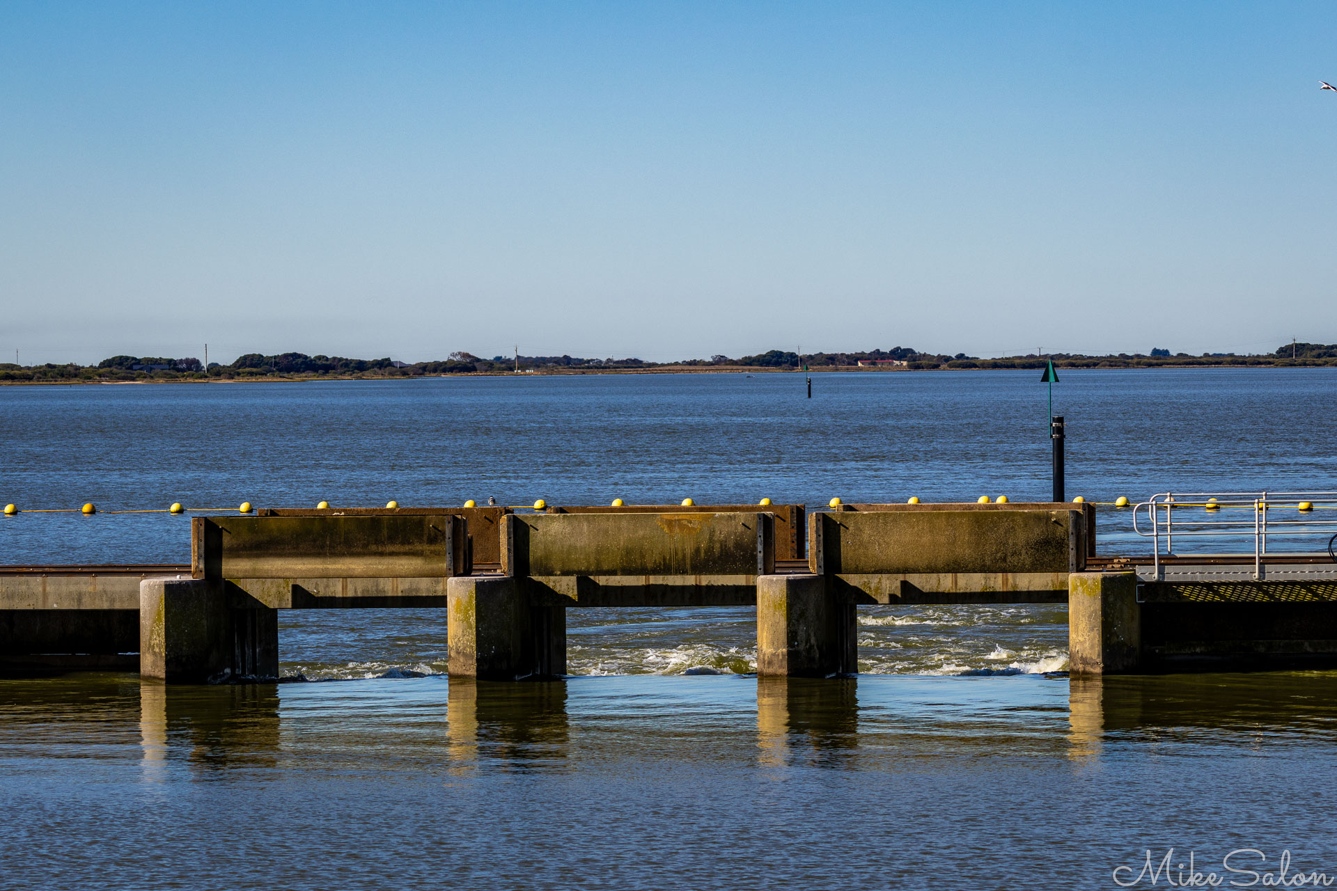 Goolwa Barrage showing three open gates. [1570]