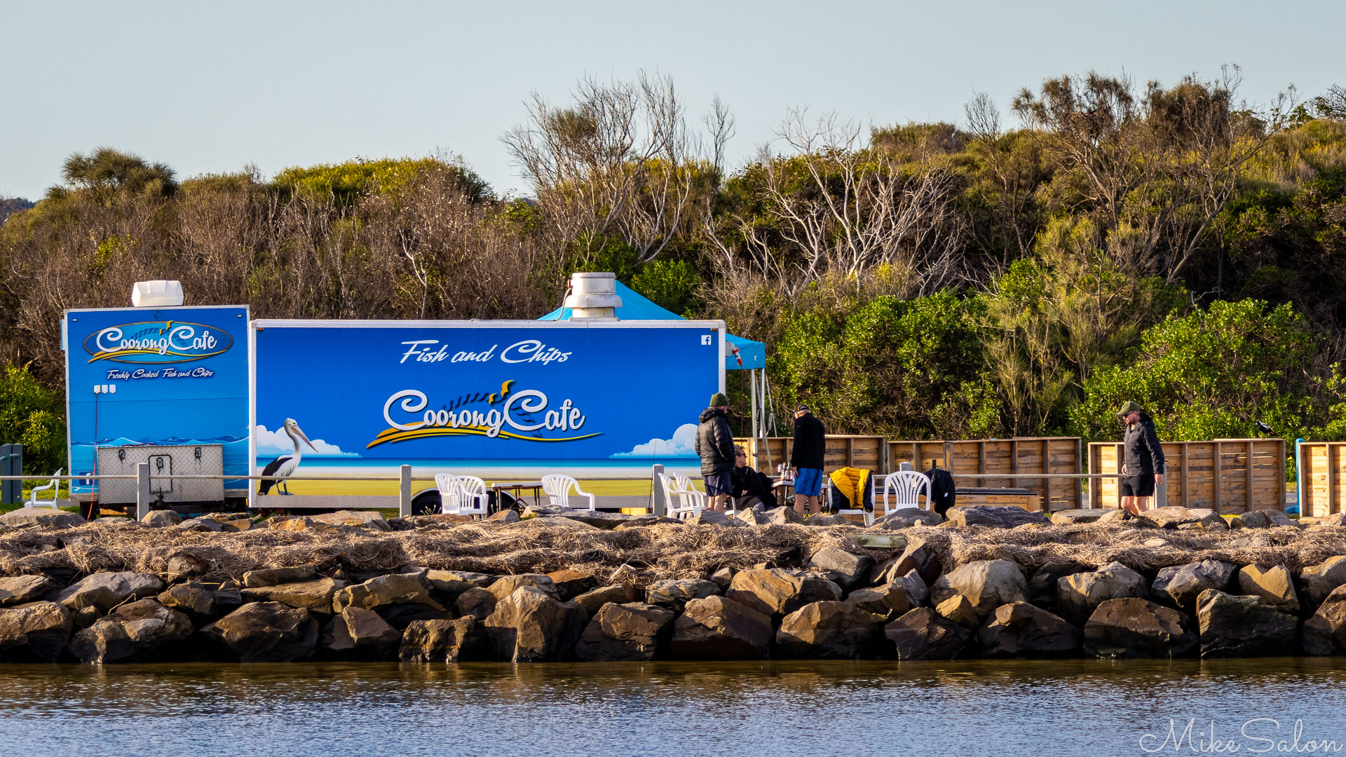 The Coorong Cafe as seen from a boat. [1942]