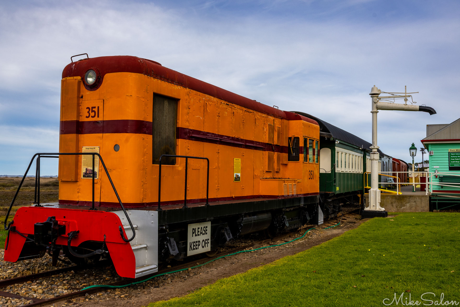 Old train parked at Milang Railway Station museum. [2195]