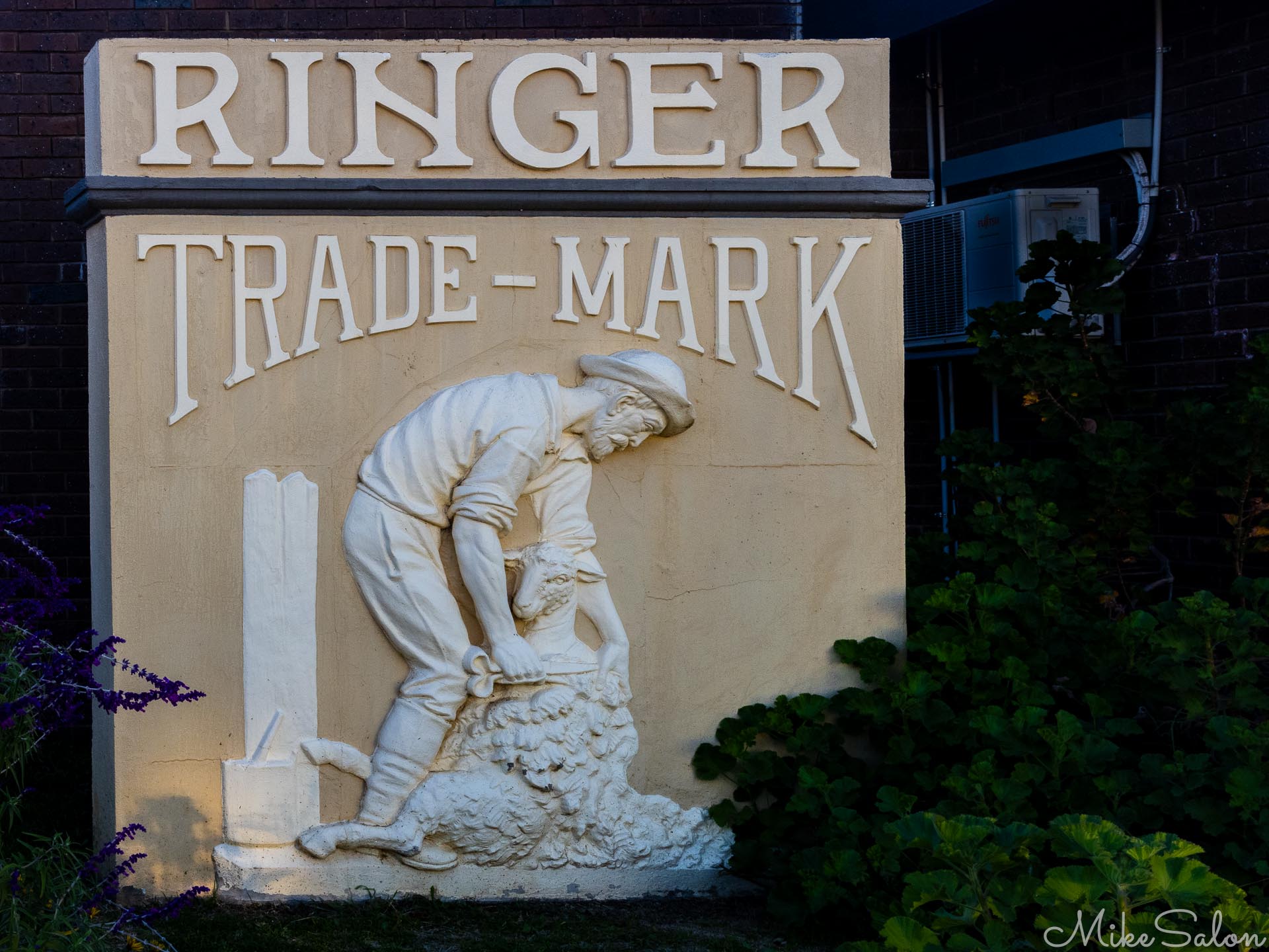 Cement panel from the original 1899 Ringer Store in Hay NSW which survived to 1971 [5043]