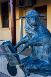 Part of John Wood's sculpture of a sheep reading a book, 'The Power Of One'. [5052]
