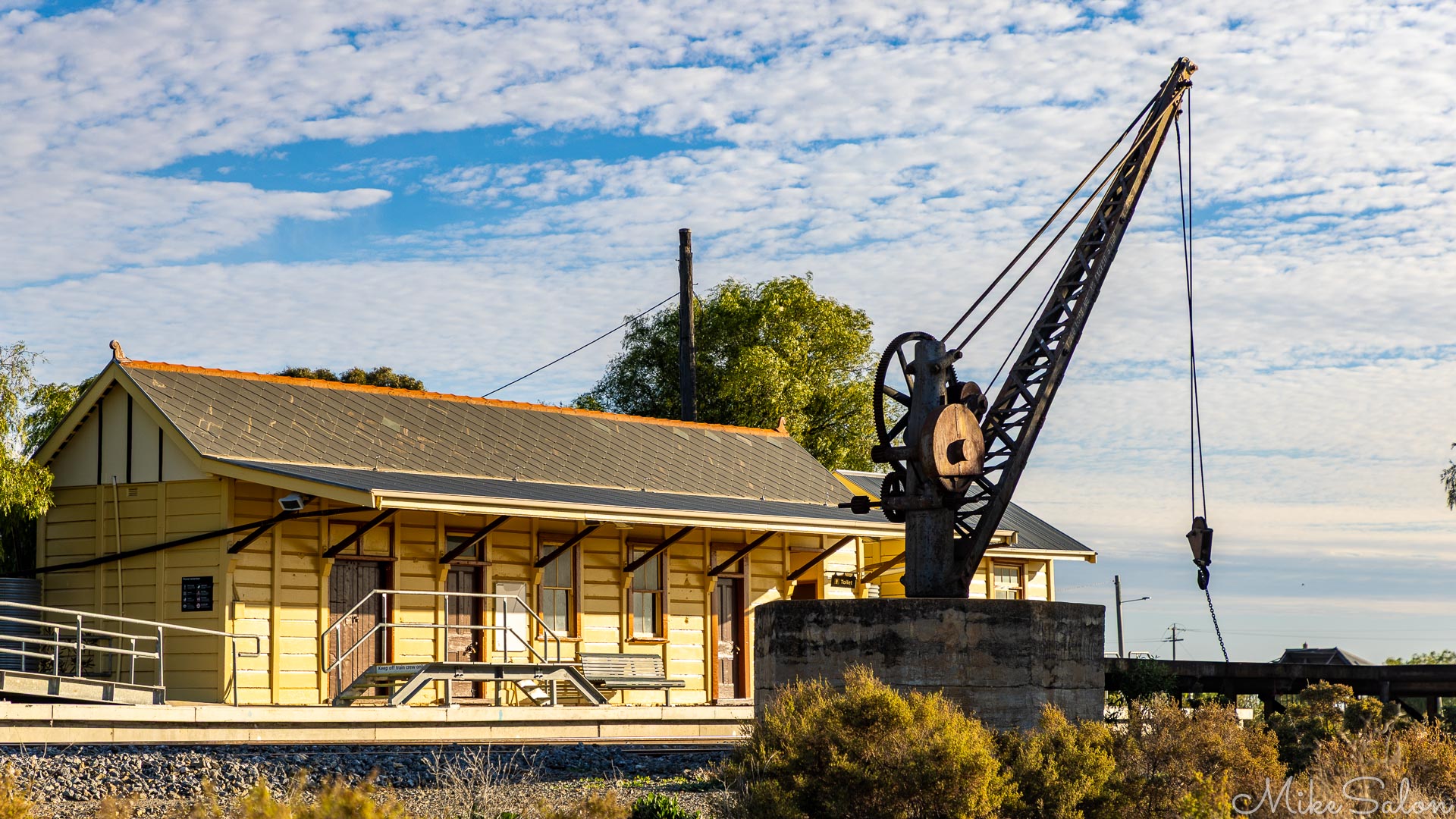 A now unused goods crane at Ivanhoe Railway Station. [1984]