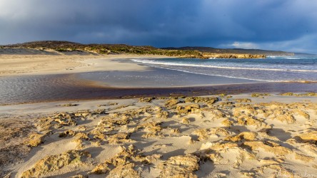 River outlet and the beach at Hanson Bay. [4210]