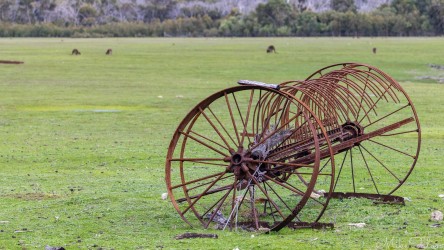 Abandoned and rusty farm machine. [4005]