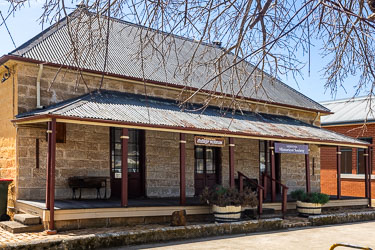 Sadly closed even on its `open day` due to a shortage of volunteers, the Merriwa Historical Society is housed in a 1847 sandstone building. It was first built as a private residence, then housed several banks, becoming a museum in 1967. [5434]