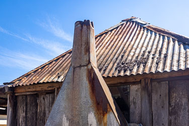 Chimney on a Slab Hut preserved at the Welcoming Centre in Merriwa. [5445]