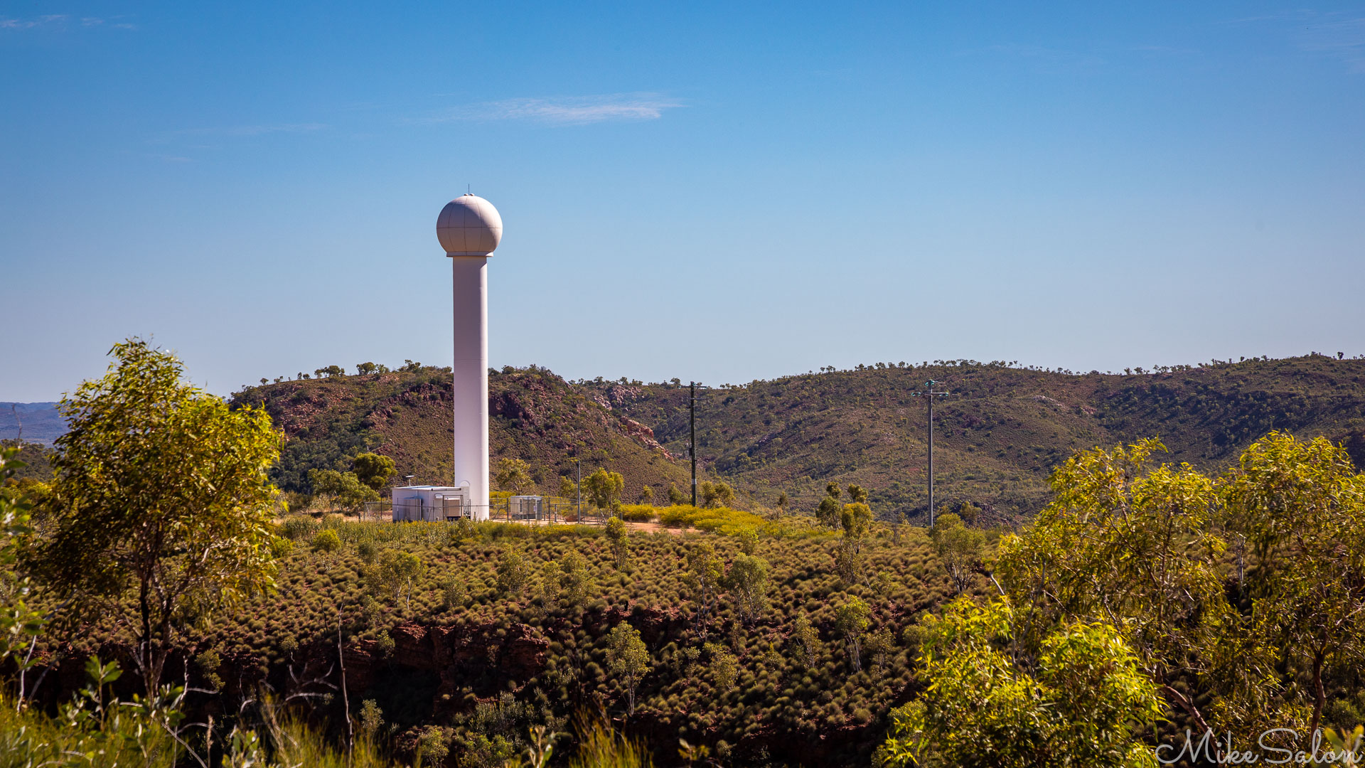Bureau of Meteorology Radome near Telstra Hill. [0850]