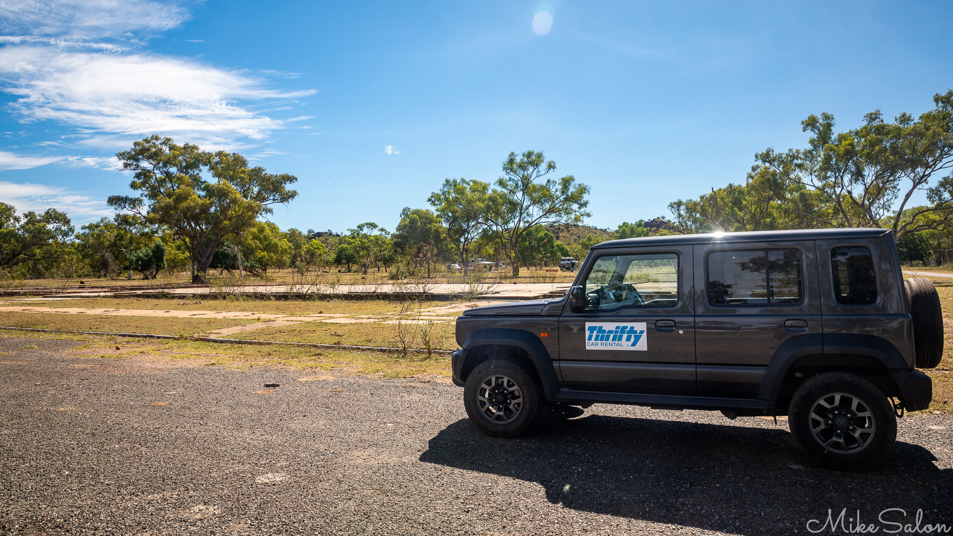 Suzuki Jimny parked in the ruins of Mary Kathleen township. [0908]