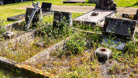 Obviously neglected now, a cluster of family graves we found in Muswellbrook Cemetery. [5585]
