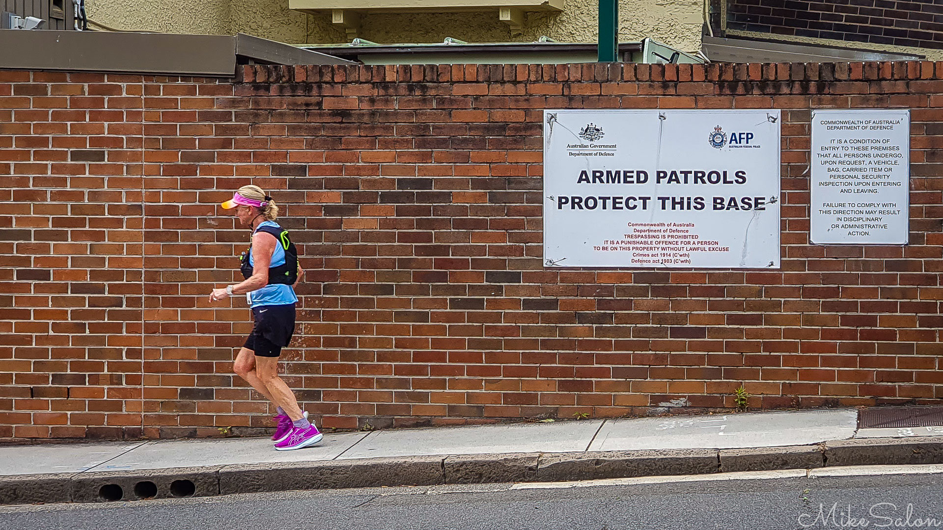 Competitor feeling safe with armed patrols nearby. [0555]
