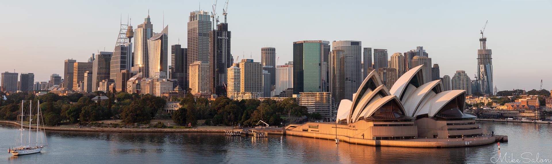 Sydney Skyline : Taken from a passing ferry, view of Sydney Opera House and the city. (_D0A2872-Pano.jpg)<br>Camera: Canon EOS 5D Mark IV