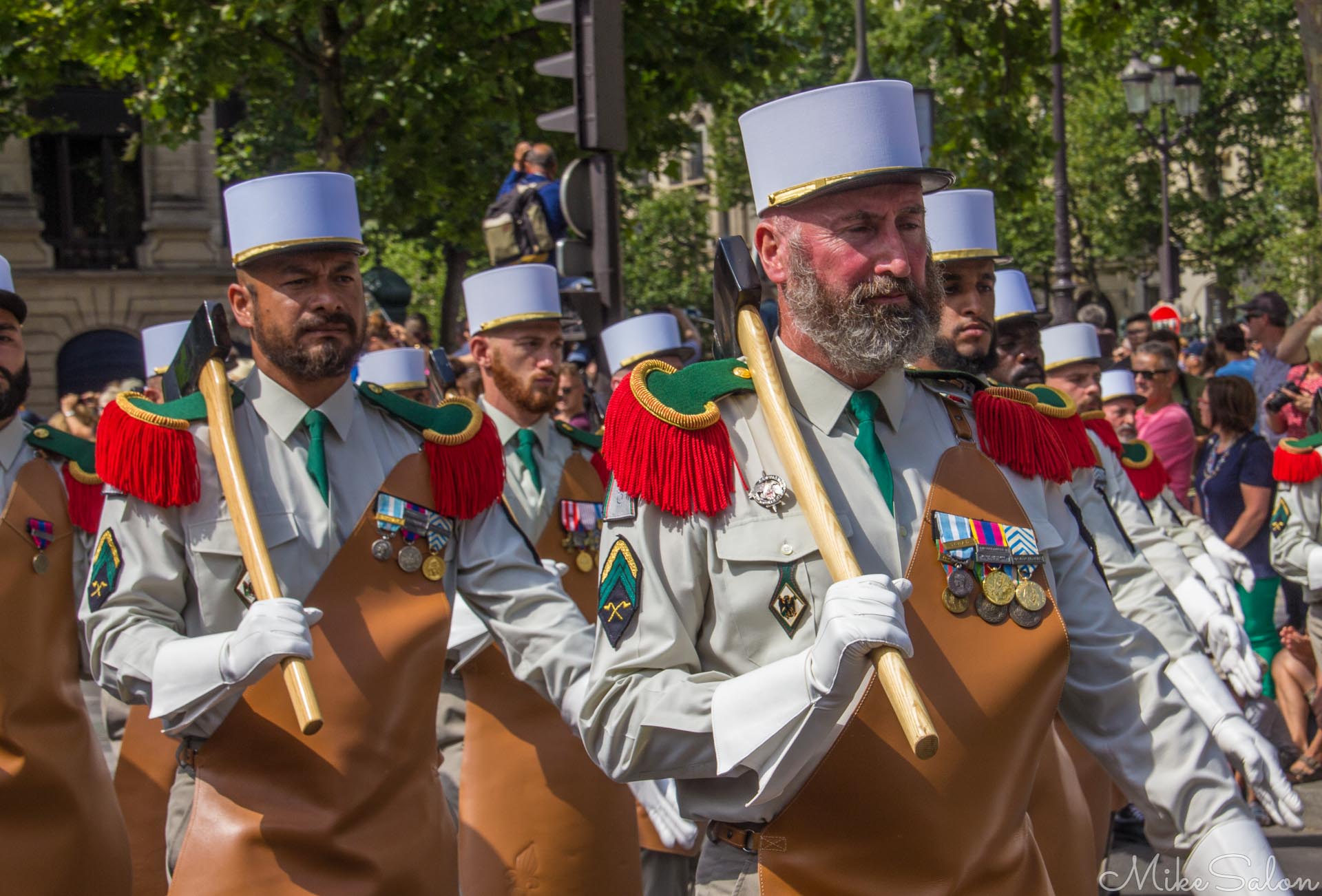 Axemen on Bastille Day : Military axemen take part in the annual parade in Paris. (IMG_2633.jpg)<br>Camera: Canon EOS 60D