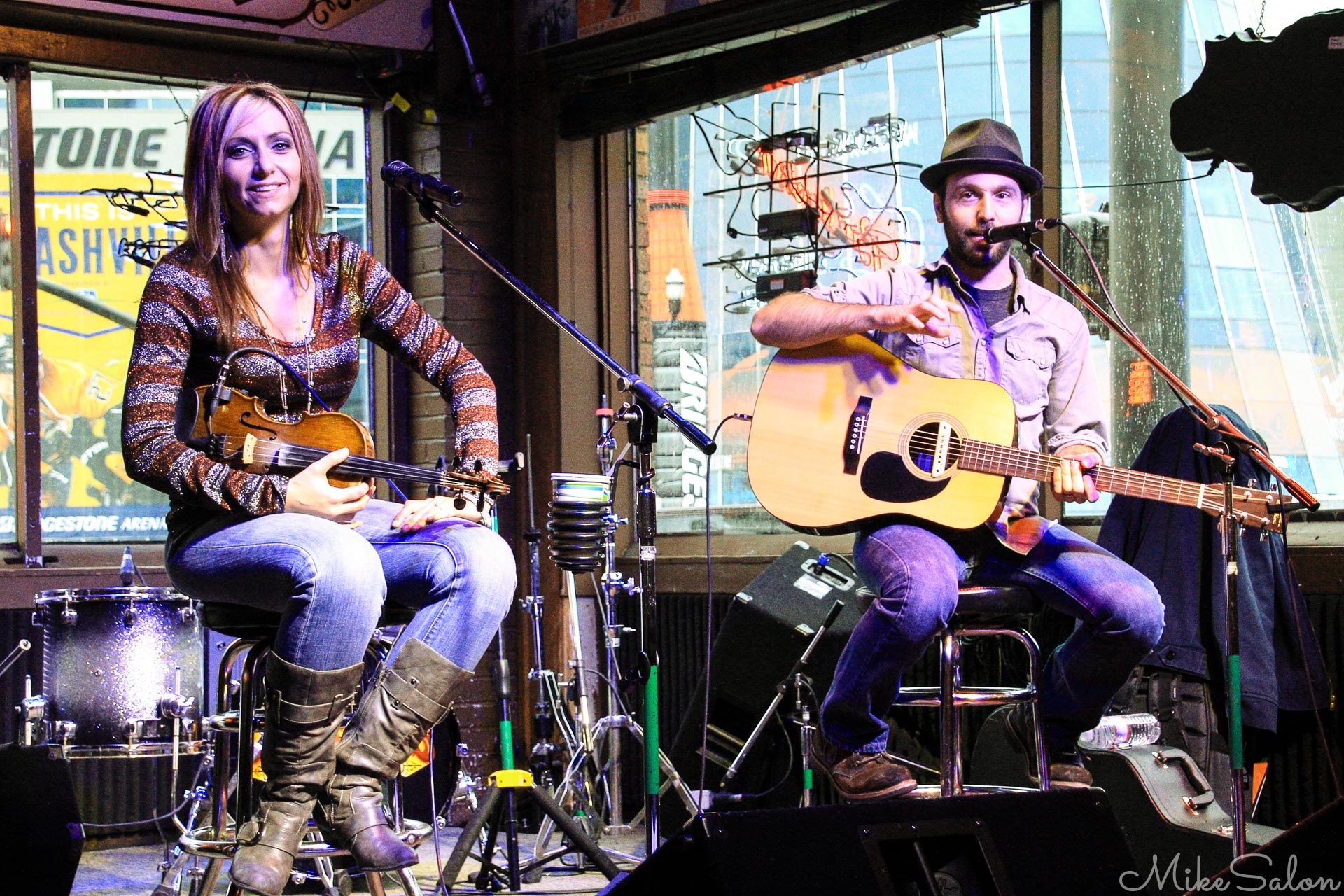 Legends Corner Nashville : Country duo Katie Marie and Bo live at one of Nashville's honky-tonk saloons, Legends Corner. (IMG_7001.jpg)<br>Camera: Canon EOS 60D